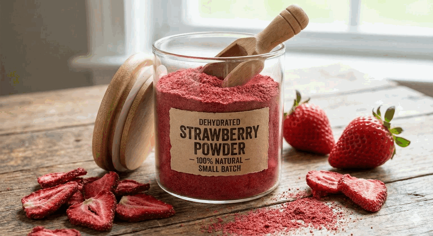 π Strawberry powder β 100% pure fruit.